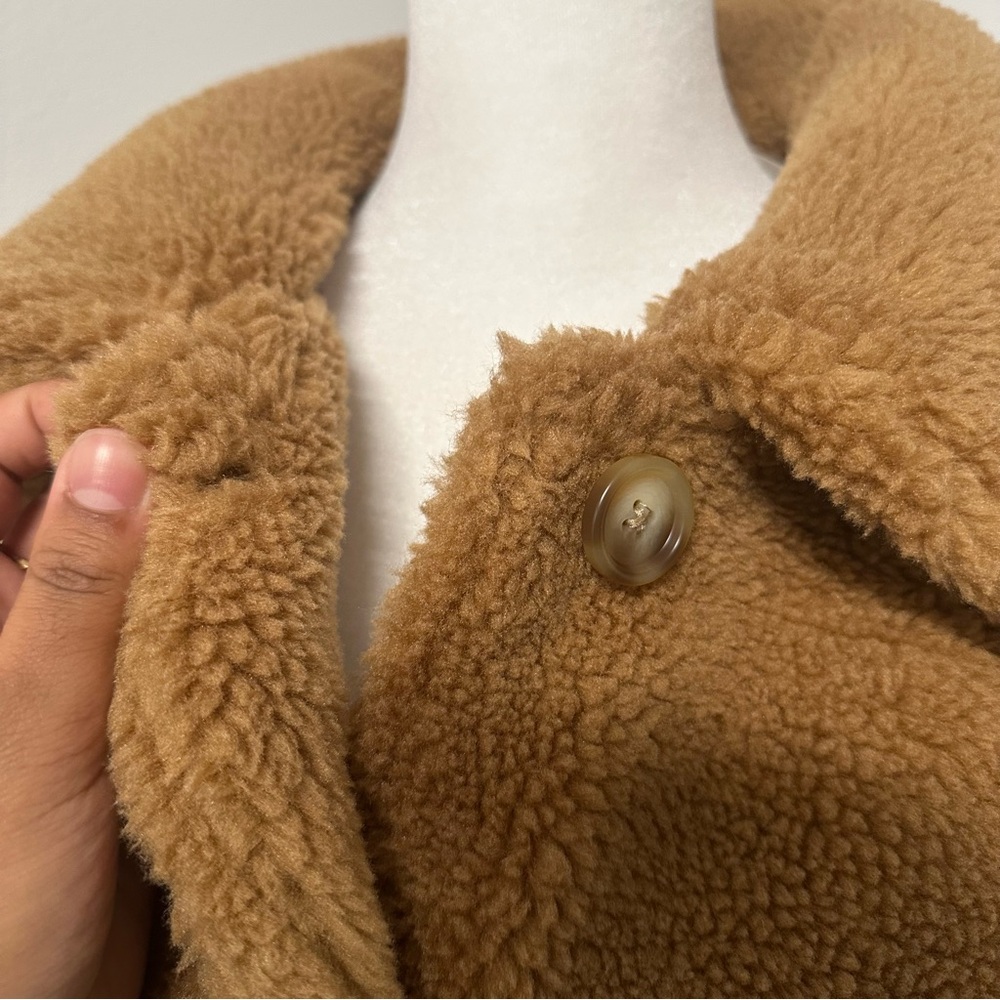 GAP Teddy Sherpa Coat – Brown – Size L - Picture 5 of 10